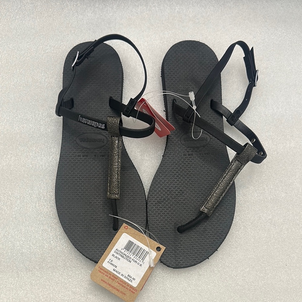 Havaianas Women's Metallic Black Sandals
